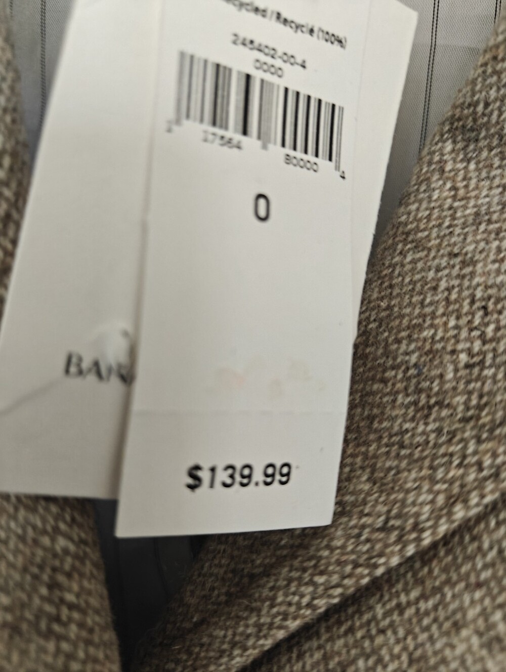 NWT Banana Republic Women's Tan Tweed Wool Blazer Jacket, Size 0 - Picture 6 of 9